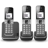 Panasonic KX-TGD313 (DECT-Telefon, kabelloses Mobilteil, Lautsprecher, 50 Eingänge, Anrufer-Identifikation, grau)