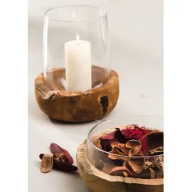 LEONARDO Windlicht Terra Glas Braun