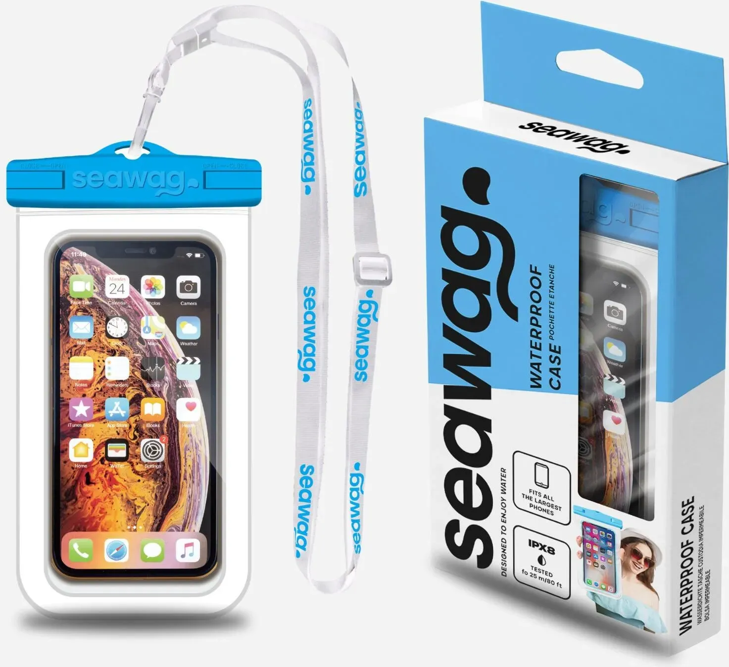 Wasserdichte Smartphone-Tasche Seawag weiß|blau No Size