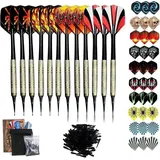Sinwind Dartpfeile Set mit Kunststoffspitze, 12 Stück Softdart