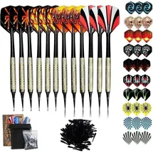Sinwind Dartpfeile Set mit Kunststoffspitze, 12 Stück Softdart