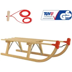 Holzschlitten DREWMAX AD324/90cm/AD299 Set mit Seil DUO HOLL braun|rot NO SIZE