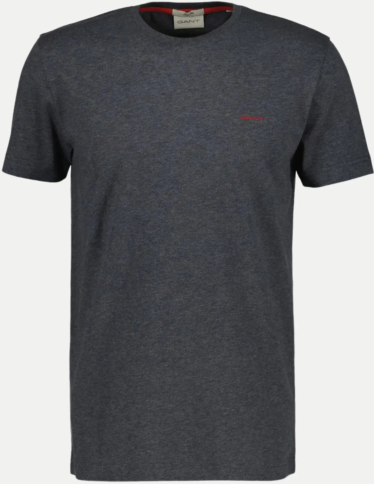 T-Shirt mit Kontrast Logo Grau 4XL
