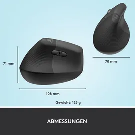 Logitech Lift Vertical Ergonomic Linkshänder graphite