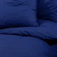 VidaXL Bettwäsche-Set Marineblau 135x200 cm Leichte Mikrofaser