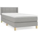 vidaXL Boxspringbett mit Matratze Hellgrau 100x200 cm Stoff