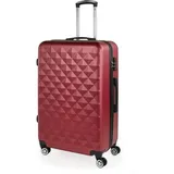 ITACA - Koffer Groß, Koffer Mittelgroß, Hartschalenkoffer M - Robuster Hartschalenkoffer & Koffer & Trolleys mit 4 Rollen, ideal als Reisekoffer für Jede Reise, Granat