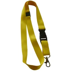 Umhängeband Lanyards Schlüsselanhänger Polyester, drehbarer Karabinerhaken, Steckschnalle, Sicherheitsbruchstelle, gelb - 10 Bänder