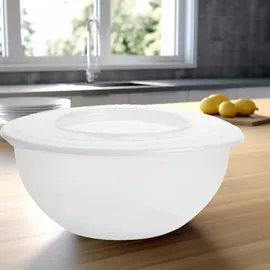 Centi 2er Set, Rühr- & Salatschüsseln 5 L – Serie DELOS, mit Deckel transparent - Transparent