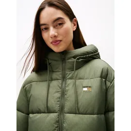 Tommy Hilfiger TOMMY JEANS TJW HOODED MIDI PUFFER JACKET", Damen, Gr. XS (34), grün grün), (Zinngrün), XS - XS
