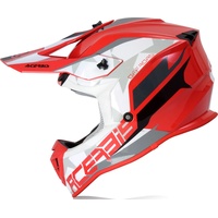 Acer Acerbis Linear Motocross Helm, weiss-rot, Größe S