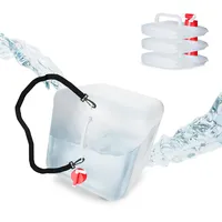 Relaxdays Faltbarer Wasserkanister, 4er Set, 20 l, Wasserbehälter mit