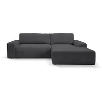 WERK2 Ecksofa »Hugo-L L-Form«, Design Ecksofa in Cord mit Schlaffunktion & Bettkasten, grau