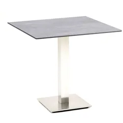 Klapptisch Bistro Edelstahl quadratisch - 81 x 81 cm HPL Zement-Design