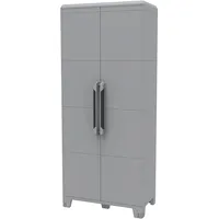 Terry Schrank Kunststoff 78x43,6x184,40 cm grau/schwarz mit zwei Türen