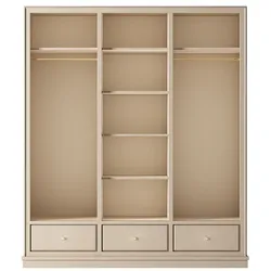 Casa Padrino Luxus Kleiderschrank Beige 200 x 60 x H. 230 cm - Offener Schlafzimmer Schrank - Schlafzimmer Möbel - Hotel Möbel - Luxus Einrichtung - Schlafzimmer Einrichtung - Luxus Möbel