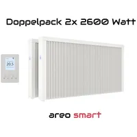 Evarmo Elektroheizung Doppelpack 2x 2600 Watt Flächenspeicherheizung areo smart
