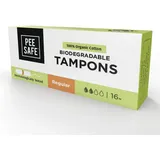 PEESAFE Tampons aus 100% Bio-Baumwolle | Regular | Komfort & Sicherheit | Biologisch abbaubar | Bio Tampon in 16er Pack