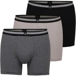 Boxershorts »Prag«, (3 St -), mit angenehmen Tragekomfort, Gr. 7, grau-dunkel-melange, , 57353533-7