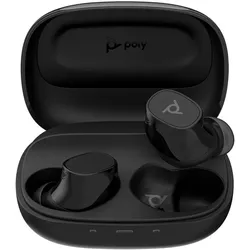 Poly Voyager Free 20 Black Earbuds + Basic Ladeetui True Wireless-In-Ear-Headset, Bluetooth, ANC, Kabelloses Qi-Laden, Grau