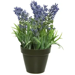 Decoris 1 Künstliche Lavendel 17cm im Blumentopf Seidenblumen Kunstblumen Kunstpflanzen