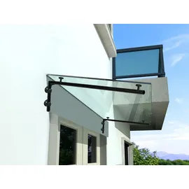 Buylando - Set L-form Halter Für Glasvordach - Edelstahl Schwarz Pulverbeschichtet