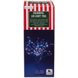 Out of the Blue LED-Lichterkette Bunter Lichterbaum 108 farbige LEDs Batterie 108-flammig Silberfarben