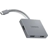 Lenovo 4-in-1 USB-C Hub Grau, HDMI, USB-A, 2x USB-A, 3.5mm Klinke-Combo