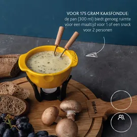 boska food tools Boska Fondueset Mini Cheesy - Fondue - Für Käsefondue - 300 ml - Spülmaschinenfester Fonduetopf - Dutch Fondue - Gelb/Schwarz