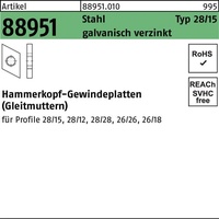Reyher Hammerkopfgewindeplatte R 88951 Typ 28/15 M10 Stahl galv.verz.