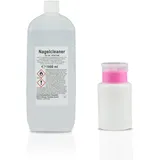 NAILS FACTORY | N&BF Nagel Cleaner Set 1000ml+Dispenser - 70% Isopropanol Alkohol isopropylalkohol – für Gelnägel – Nagelreiniger – kosmetisch rein zum Reinigen & Entfetten (Rosa 150ml)