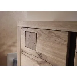 MASSIVMOEBEL24.DE Wildeiche Garderobenschrank 103x40x205 bianco geölt