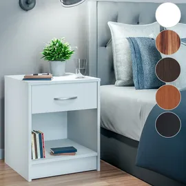 CASARIA Casaria® Nachttisch 2er Set mit Schublade Weiß