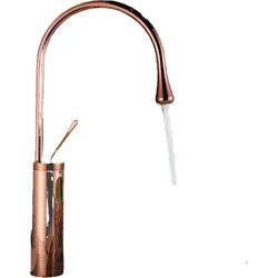 KLARWERK Lydia | Hotel Gastro Rosegold Badarmatur | Edelstahl Wasserhahn Für hohe Waschbecken |Mischbatterie 2 Anschlüsse | Hochdruck Armatur hoch |Badezimmer