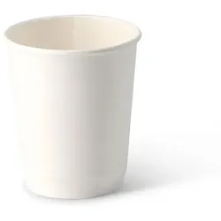 COVR Weißer Pappbecher ohne Plastikfolie, doppelwandig, 8 oz / 25 cl (25 Stück)