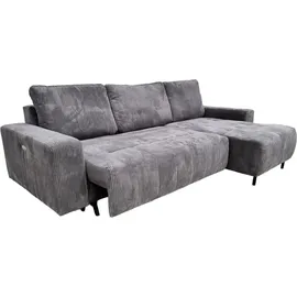 m-punkt Eckcouch Cord 2-Sitzer Grau