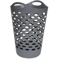 Wellhome WELL HOME Wäschekorb, grau, 60 l