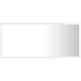 vidaXL LED-Badspiegel Hochglanz-Weiß 90x8,5x37 cm Spanplatte