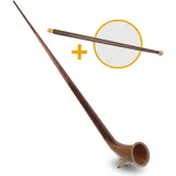 Lechgold Alphorn Nuss F 360 cm 3-teilig Set inkl. Fis-Handrohr