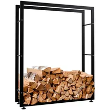 CLP Kaminholzständer Keri V2 Metall 100 x 25 x 125 cm Schwarz