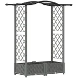 vidaXL Hochbeet mit Rankgitter und Dach 124 x 40 x 125 cm Hellgrau
