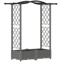 vidaXL Hochbeet mit Rankgitter und Dach 124 x 40 x 125 cm Hellgrau