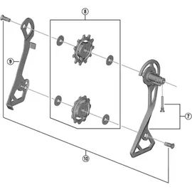 Shimano Schrauben für Leit-/Schaltrollen Schaltrollenschraube für RD-R8050 2 Stück