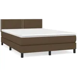 vidaXL Boxspringbett mit Matratze Dunkelbraun 140x200 cm Stoff1373110