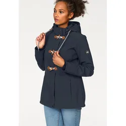 Softshelljacke, mit Kapuze, für Übergangszeiten, atmungsaktiv, winddicht, wasserabweisend, Gr. 46, marine, , 45977736-46