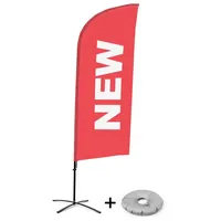 Showdown Displays Beachflag Alu Wind Komplett-Set Neu Rot Englisch