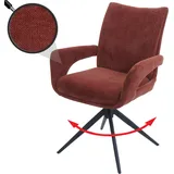 Mendler Esszimmerstuhl HWC-O78 Stoff rotbraun