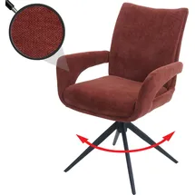 Mendler Esszimmerstuhl HWC-O78 Stoff rotbraun