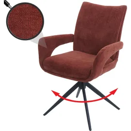 Mendler Esszimmerstuhl HWC-O78 Stoff rotbraun