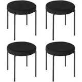 Homcom Esszimmerhocker Polyester/Samt schwarz 4er Set
